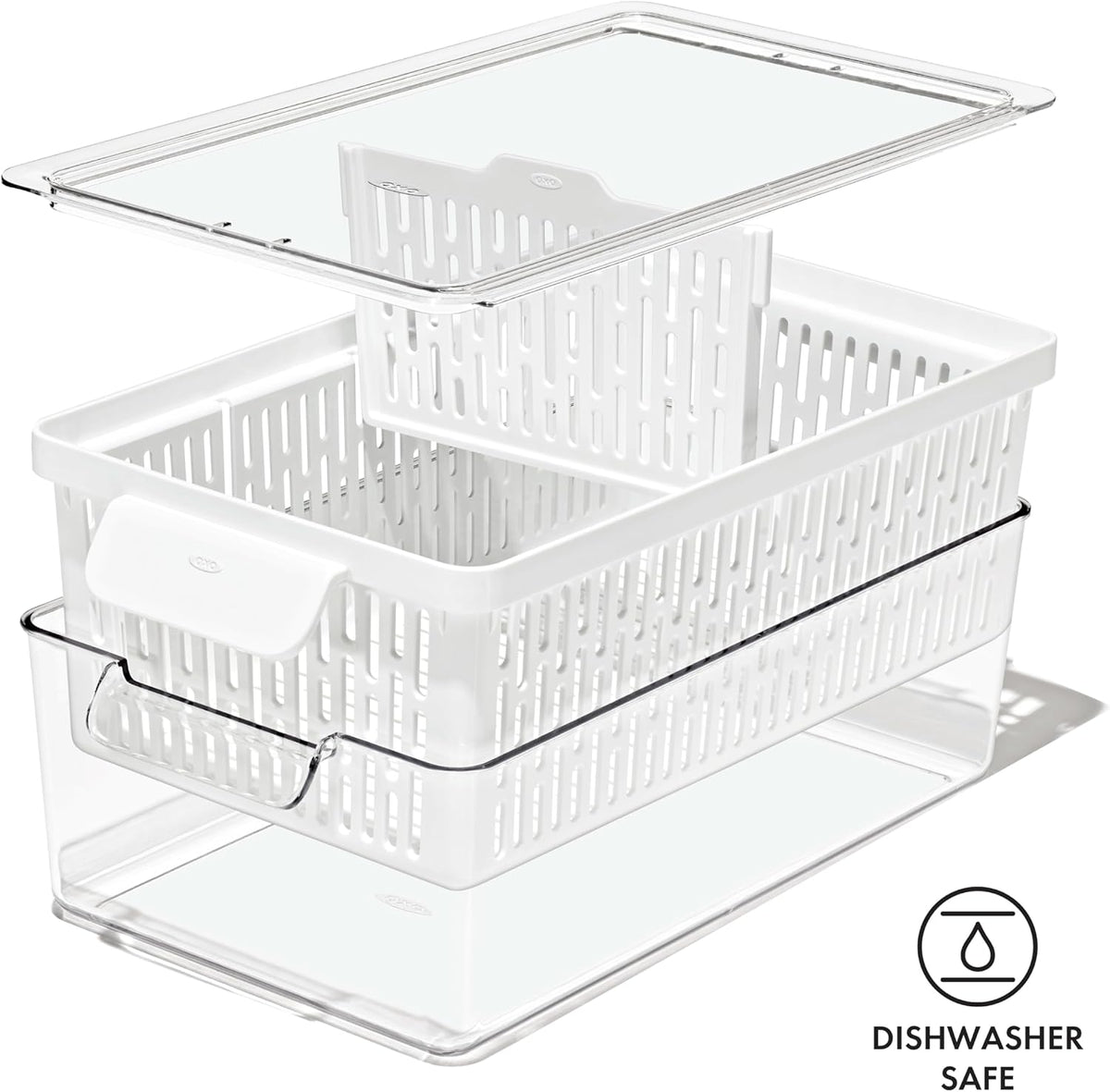 Good Grips Produce Saver - Berry Keeper, 2-Piece Set | Fruit Storage Containers, Ventilated Storage for Rinsing and Storing Berries, Cherry Tomatoes, Keeps Berries Fresh Longer