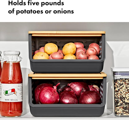 Good Grips Produce Saver - Berry Keeper, 2-Piece Set | Fruit Storage Containers, Ventilated Storage for Rinsing and Storing Berries, Cherry Tomatoes, Keeps Berries Fresh Longer