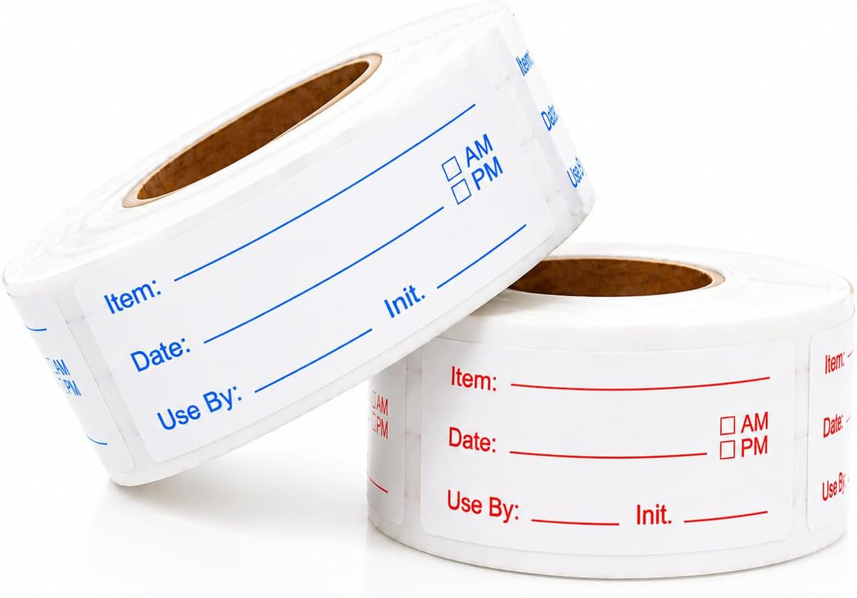 1000 PCS Removable Food Labels, 1 x 2 Inch Date Stickers for Freezer | Food Labels Stickers, Writable Removable Freezer Labels with Date Stickers for Refrigerator Food Containers & Storage