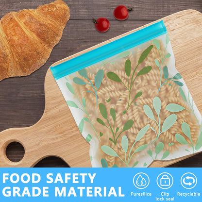 Dishwasher Safe Reusable PEVA Food Storage Bags, Leak proof Reusable Freezer Bags for Food Storage Home Organization Traval & Make-up BPA FREE for Food Storage Home BPA FREE for Salad Fruit