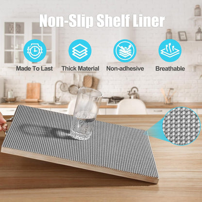 Non-Slip Shelf Cabinet and Drawer Liner, 12IN x 20FT, Dark Gray