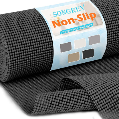Non-Slip Shelf Cabinet and Drawer Liner, 12IN x 20FT, Dark Gray