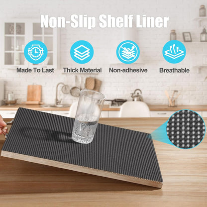 Non-Slip Shelf Cabinet and Drawer Liner, 12IN x 20FT, Dark Gray