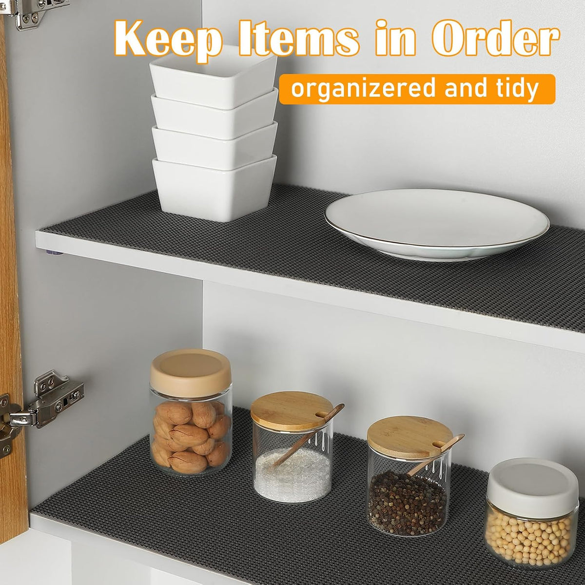 Non-Slip Shelf Cabinet and Drawer Liner, 12IN x 20FT, Dark Gray