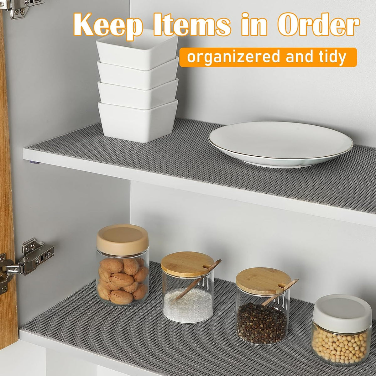 Non-Slip Shelf Cabinet and Drawer Liner, 12IN x 20FT, Dark Gray