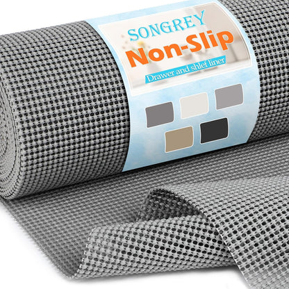 Non-Slip Shelf Cabinet and Drawer Liner, 12IN x 20FT, Dark Gray