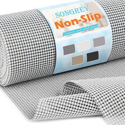 Non-Slip Shelf Cabinet and Drawer Liner, 12IN x 20FT, Dark Gray