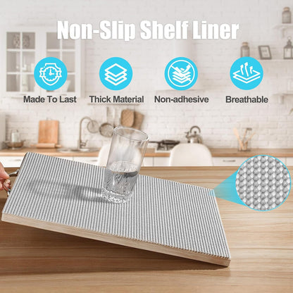 Non-Slip Shelf Cabinet and Drawer Liner, 12IN x 20FT, Dark Gray