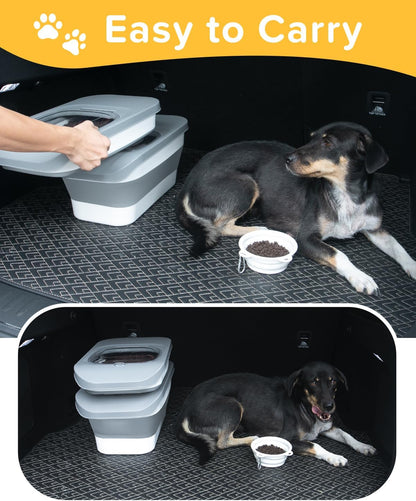 10-13 Lbs Dog Food Storage Container,Collapsible Dog Food Container | Pet Food Storage Container with Airtight Lid,Pet Food Scoop,Cat Food Storage Dry Food for Dog,Cat and Other Pets