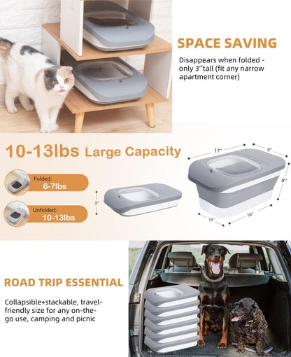 10-13 Lbs Dog Food Storage Container,Collapsible Dog Food Container | Pet Food Storage Container with Airtight Lid,Pet Food Scoop,Cat Food Storage Dry Food for Dog,Cat and Other Pets