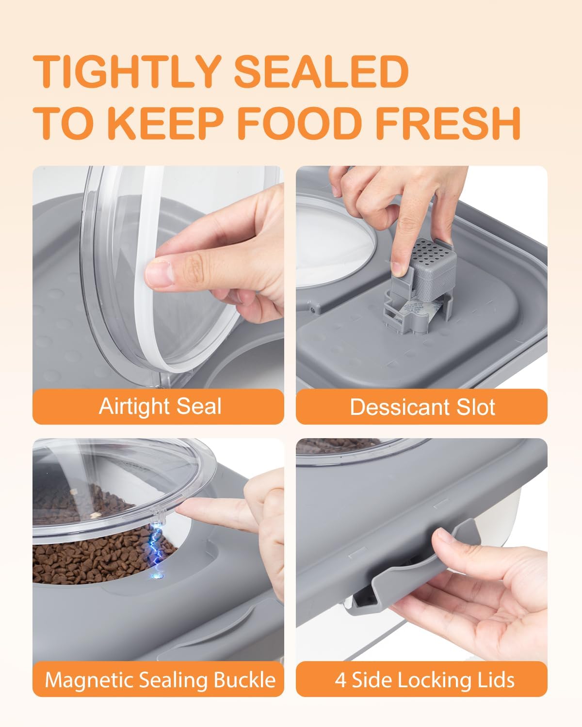 10-13 Lbs Dog Food Storage Container,Collapsible Dog Food Container | Pet Food Storage Container with Airtight Lid,Pet Food Scoop,Cat Food Storage Dry Food for Dog,Cat and Other Pets