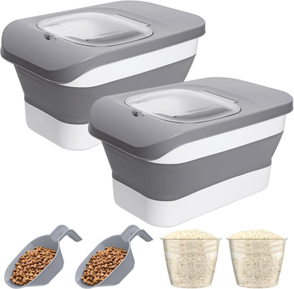 10-13 Lbs Dog Food Storage Container,Collapsible Dog Food Container | Pet Food Storage Container with Airtight Lid,Pet Food Scoop,Cat Food Storage Dry Food for Dog,Cat and Other Pets