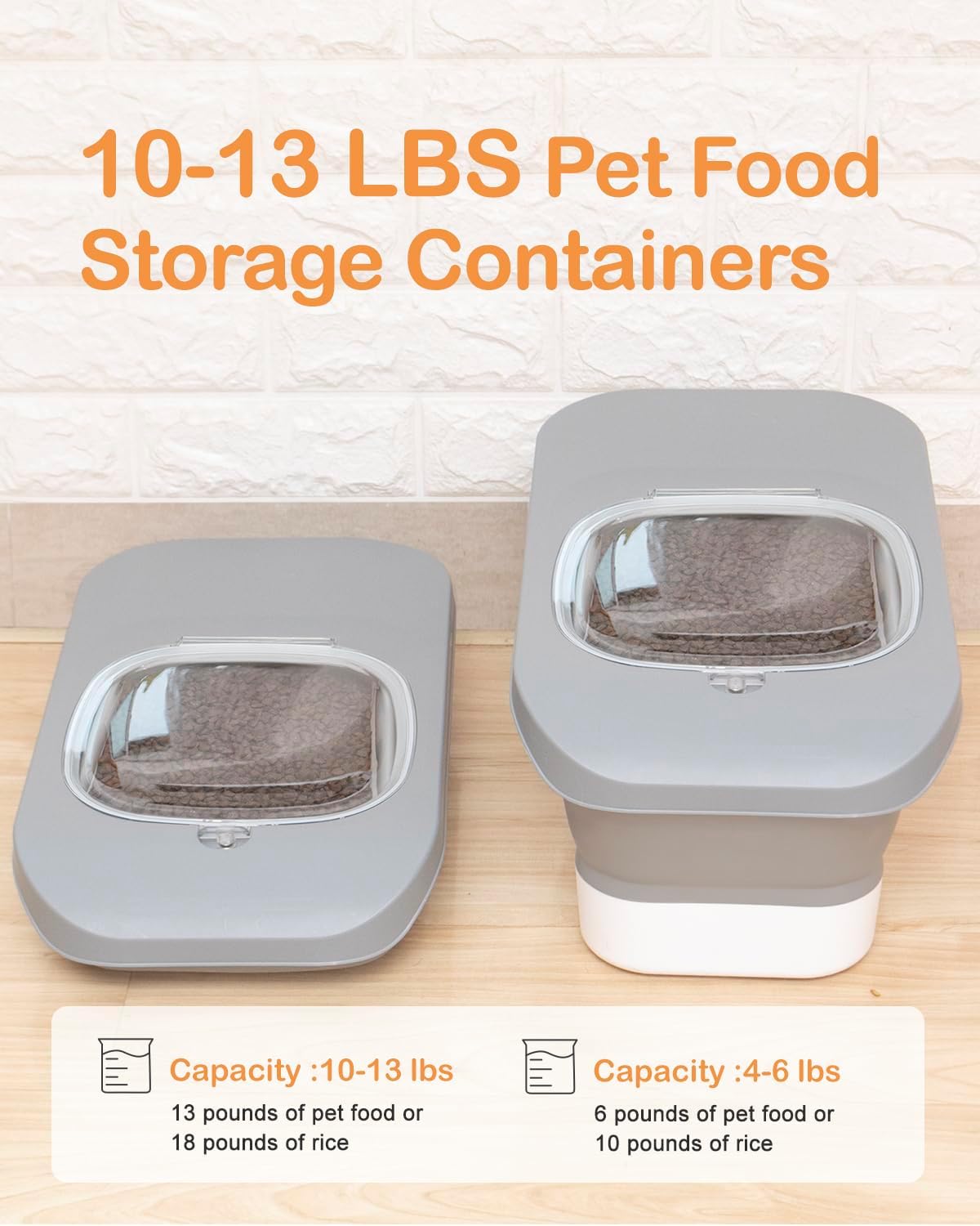 10-13 Lbs Dog Food Storage Container,Collapsible Dog Food Container | Pet Food Storage Container with Airtight Lid,Pet Food Scoop,Cat Food Storage Dry Food for Dog,Cat and Other Pets