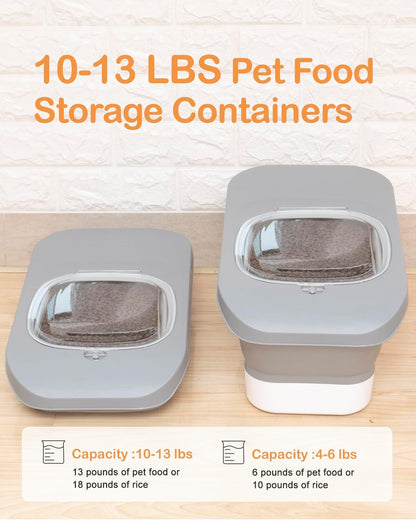 10-13 Lbs Dog Food Storage Container,Collapsible Dog Food Container | Pet Food Storage Container with Airtight Lid,Pet Food Scoop,Cat Food Storage Dry Food for Dog,Cat and Other Pets
