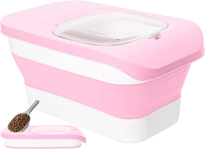 10-13 Lbs Dog Food Storage Container,Collapsible Dog Food Container | Pet Food Storage Container with Airtight Lid,Pet Food Scoop,Cat Food Storage Dry Food for Dog,Cat and Other Pets