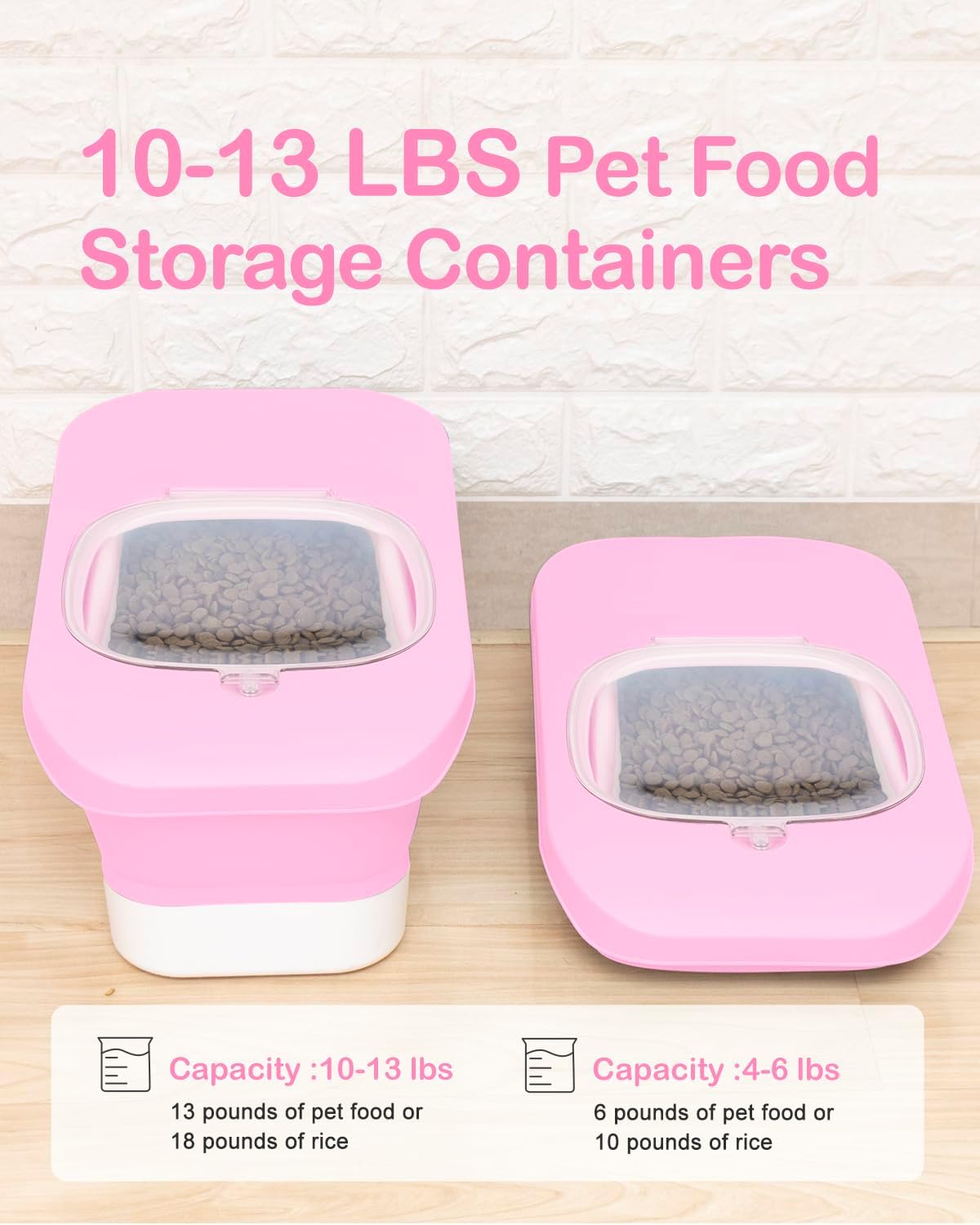 10-13 Lbs Dog Food Storage Container,Collapsible Dog Food Container | Pet Food Storage Container with Airtight Lid,Pet Food Scoop,Cat Food Storage Dry Food for Dog,Cat and Other Pets