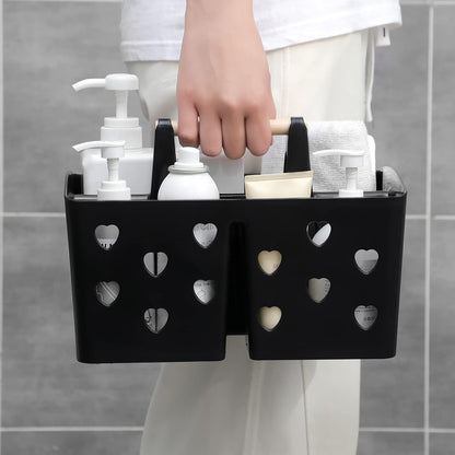 Portable Shower Caddy Plastic Shower Basket Organizer Divided Bathroom Caddy Storage Cleanning Caddy Tote with Handle for College, Dorm Room, Kitchen, Pink | Divided Bathroom Caddy Storage Cleanning Caddy Tote for College, Dorm Room, Kitchen