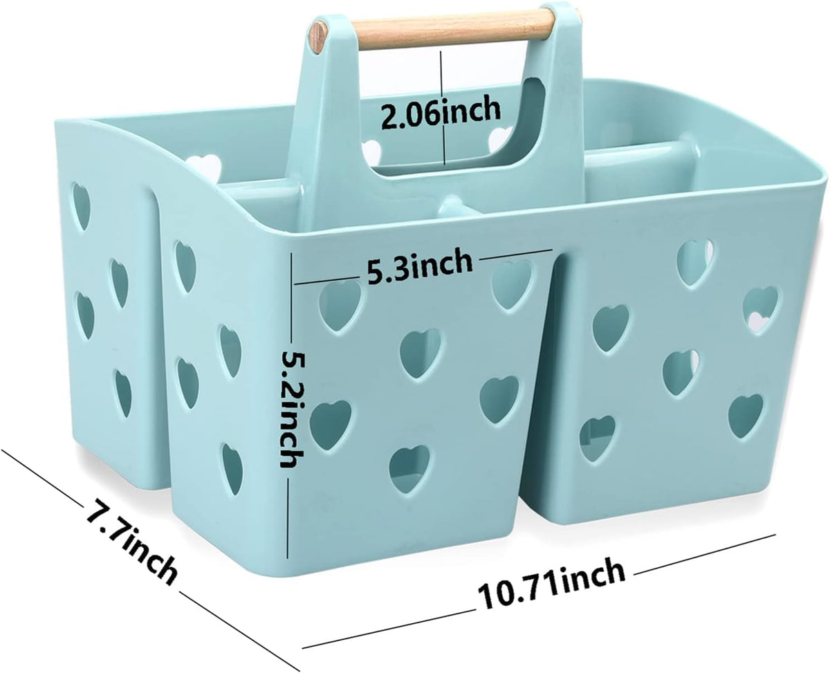 Portable Shower Caddy Plastic Shower Basket Organizer Divided Bathroom Caddy Storage Cleanning Caddy Tote with Handle for College, Dorm Room, Kitchen, Pink | Divided Bathroom Caddy Storage Cleanning Caddy Tote for College, Dorm Room, Kitchen