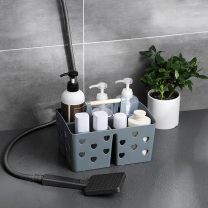 Portable Shower Caddy Plastic Shower Basket Organizer Divided Bathroom Caddy Storage Cleanning Caddy Tote with Handle for College, Dorm Room, Kitchen, Pink | Divided Bathroom Caddy Storage Cleanning Caddy Tote for College, Dorm Room, Kitchen