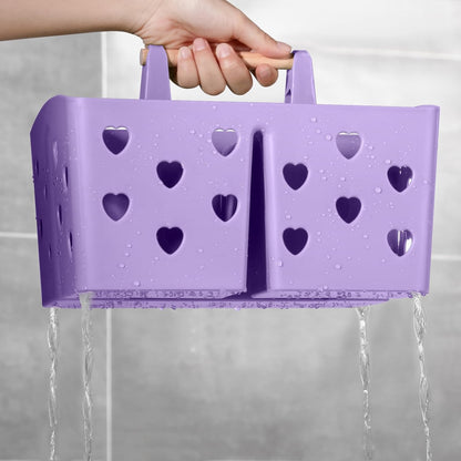Portable Shower Caddy Plastic Shower Basket Organizer Divided Bathroom Caddy Storage Cleanning Caddy Tote with Handle for College, Dorm Room, Kitchen, Pink | Divided Bathroom Caddy Storage Cleanning Caddy Tote for College, Dorm Room, Kitchen