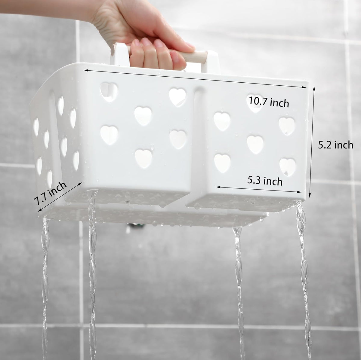Portable Shower Caddy Plastic Shower Basket Organizer Divided Bathroom Caddy Storage Cleanning Caddy Tote with Handle for College, Dorm Room, Kitchen, Pink | Divided Bathroom Caddy Storage Cleanning Caddy Tote for College, Dorm Room, Kitchen