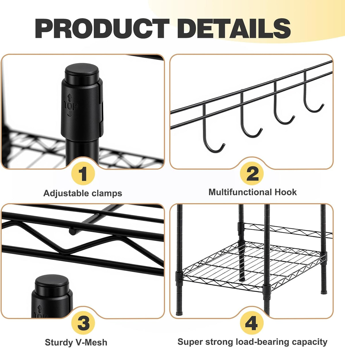 Mini Dorm Fridge Shelf Stand with Storage, Over Mini Fridge and Microwave Stand ,Carbon Steel Adjustable Refrigerator Storage Organizer for Dorm Room Apartment Kitchen(Black,3 Layer)