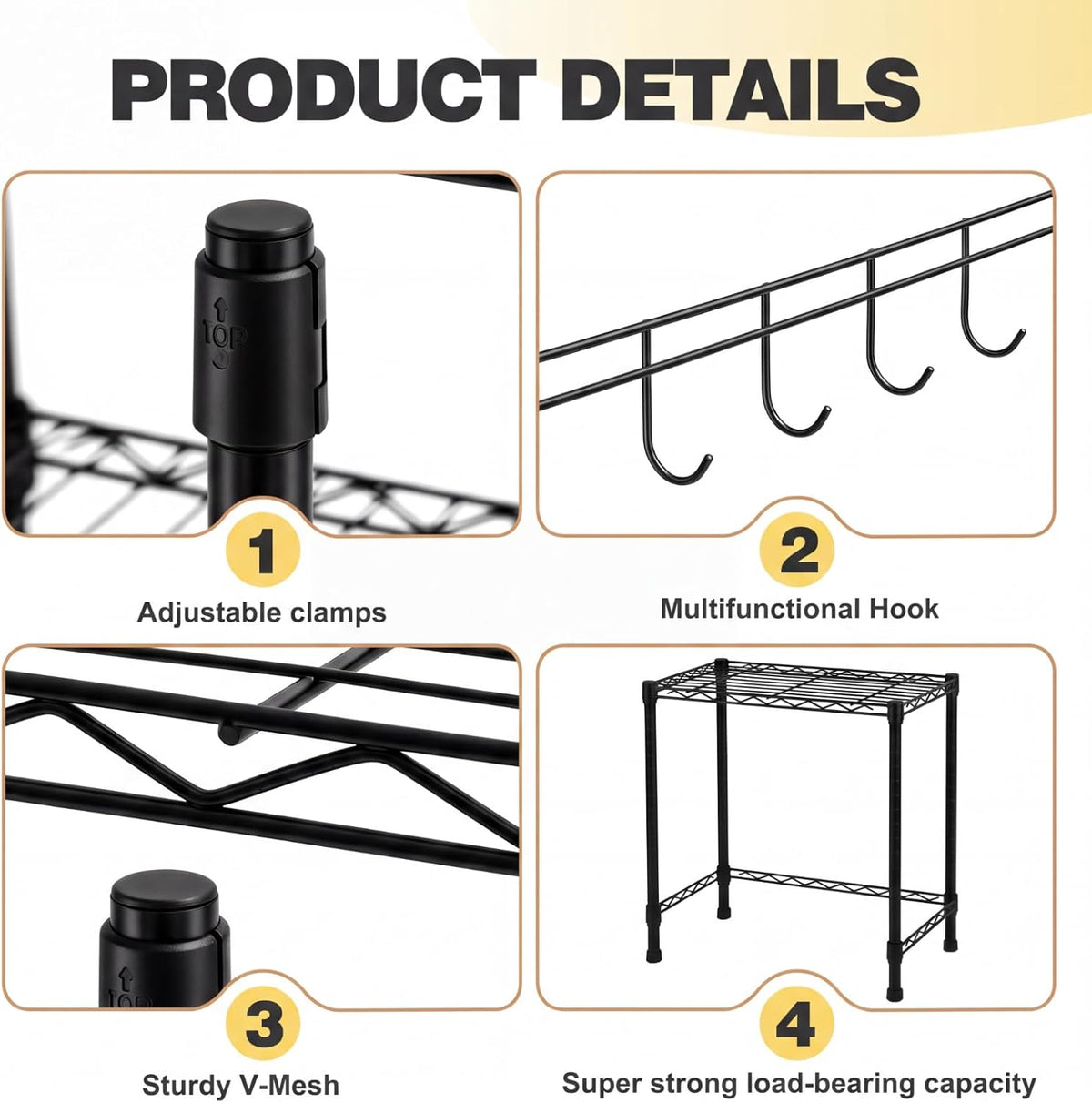 Mini Dorm Fridge Shelf Stand with Storage, Over Mini Fridge and Microwave Stand ,Carbon Steel Adjustable Refrigerator Storage Organizer for Dorm Room Apartment Kitchen(Black,3 Layer)