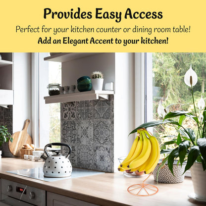 Banana Holder Modern Rack Hanger Tree Stand Hook for Kitchen Countertop. Satin Nickel Banana Holder Keeper Stand (Matt Black)