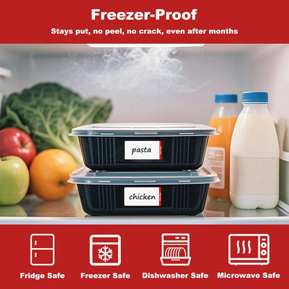 500 PCS Blank Removable Freezer Labels with Dispenser - 1" x 2" Food Labels for Meal Prep Containers, Easy Peel-Off Design, No Residue