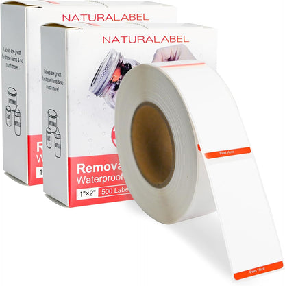 500 PCS Blank Removable Freezer Labels with Dispenser - 1" x 2" Food Labels for Meal Prep Containers, Easy Peel-Off Design, No Residue