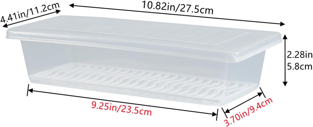 Food Storage Container, Plastic Food Containers with Removable Drain Plate and Lid, Stackable Portable Freezer Storage Containers - Tray to Keep Fruits, Vegetables, Meat and More (4,Large)