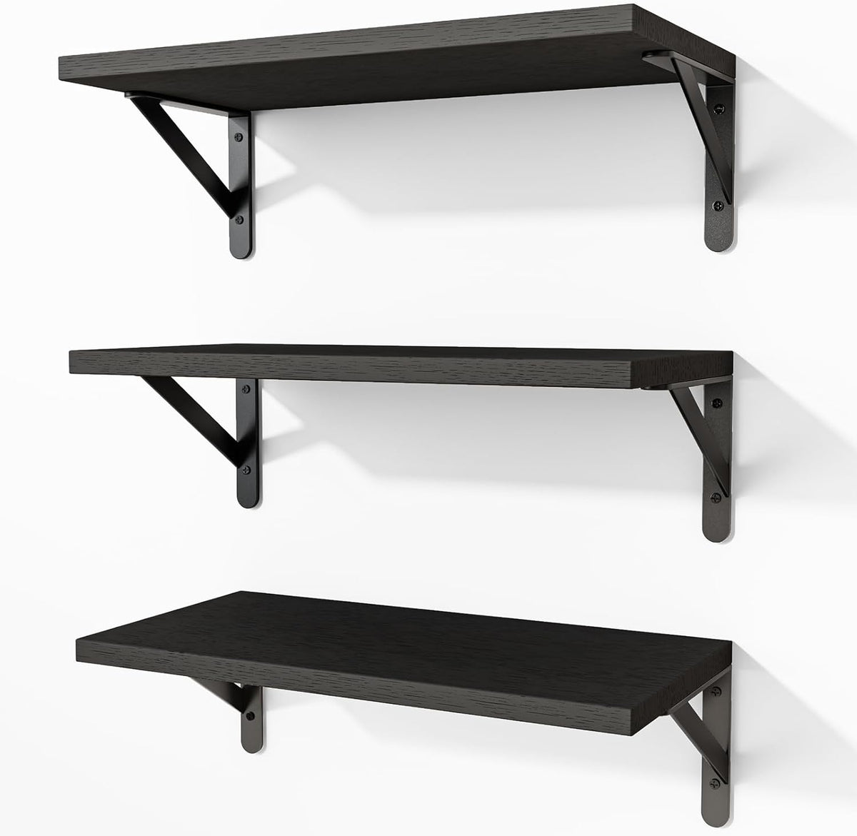 Wall Floating Shelves for Home Decor (Brown, Set of 4, 16.5 Inch)