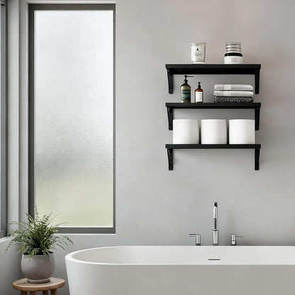 Wall Floating Shelves for Home Decor (Brown, Set of 4, 16.5 Inch)