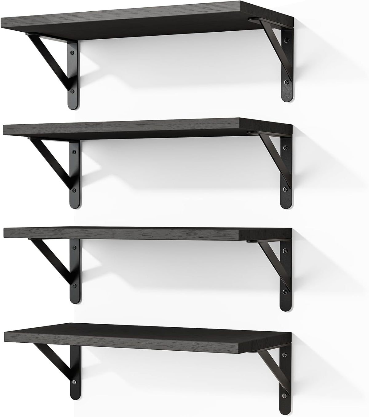Wall Floating Shelves for Home Decor (Brown, Set of 4, 16.5 Inch)