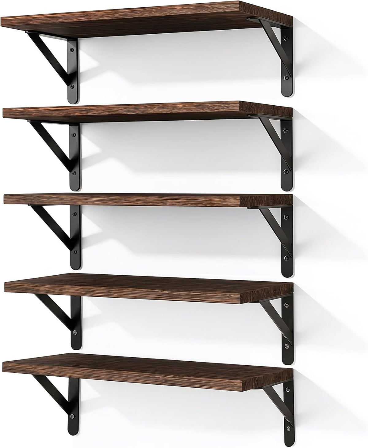 Wall Floating Shelves for Home Decor (Brown, Set of 4, 16.5 Inch)