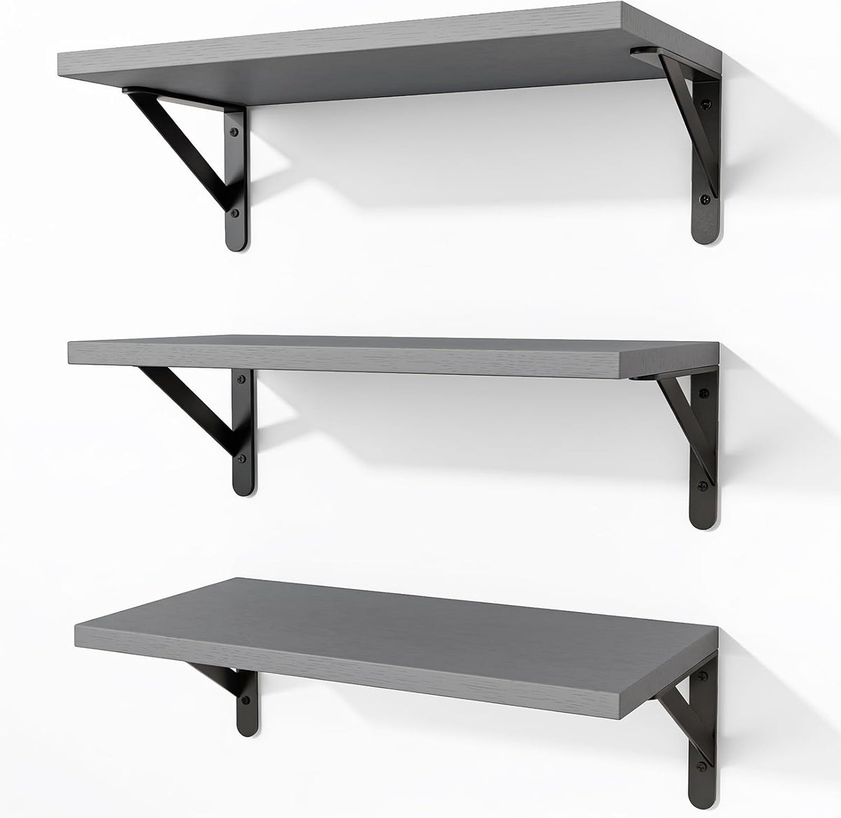 Wall Floating Shelves for Home Decor (Brown, Set of 4, 16.5 Inch)