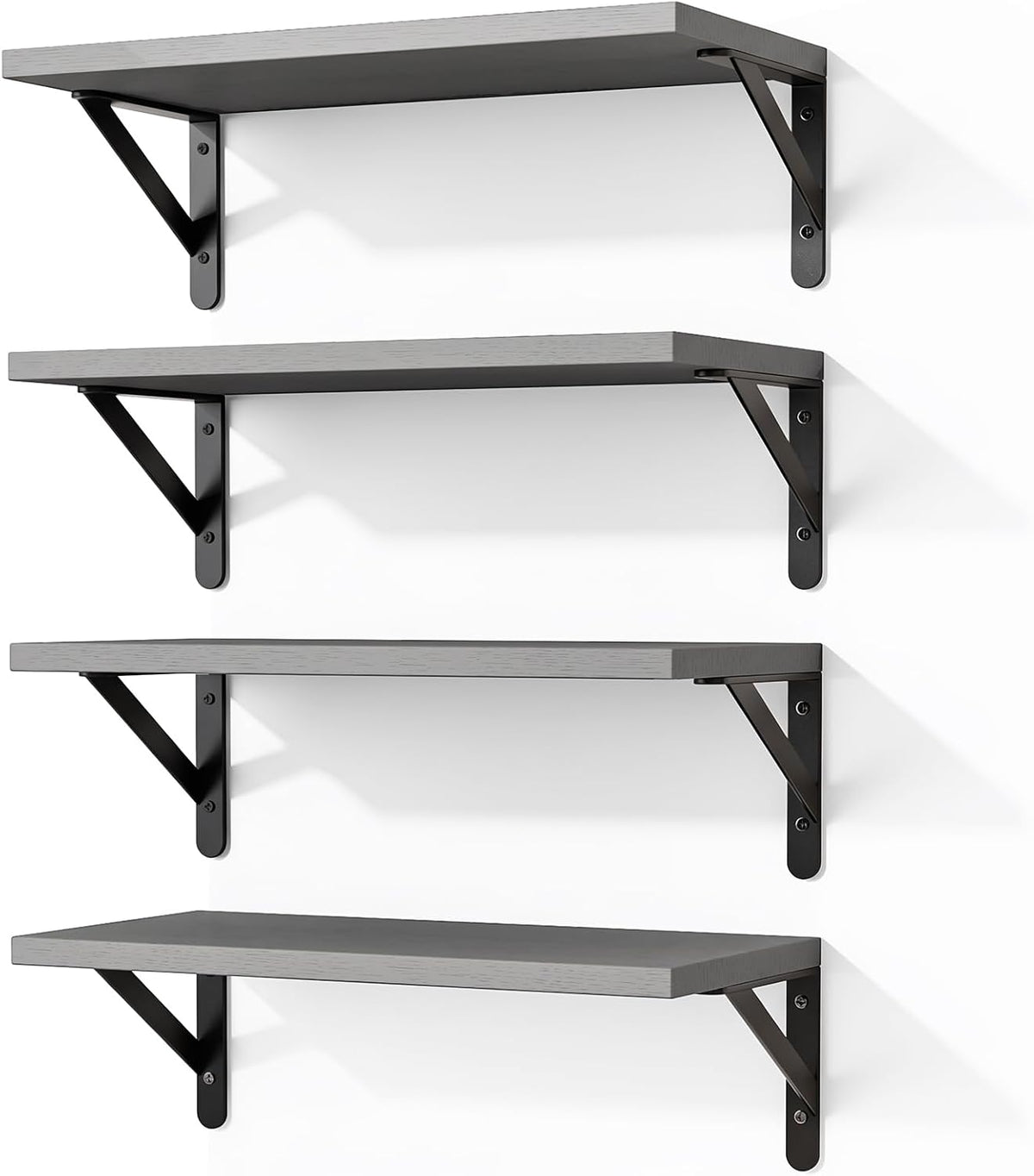 Wall Floating Shelves for Home Decor (Brown, Set of 4, 16.5 Inch)