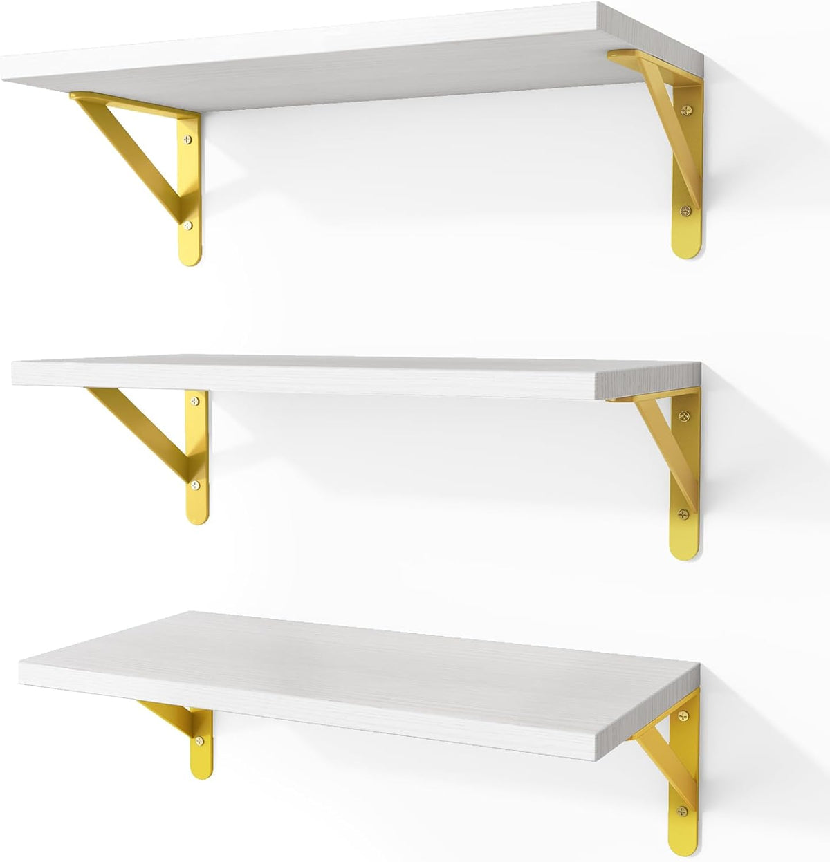 Wall Floating Shelves for Home Decor (Brown, Set of 4, 16.5 Inch)