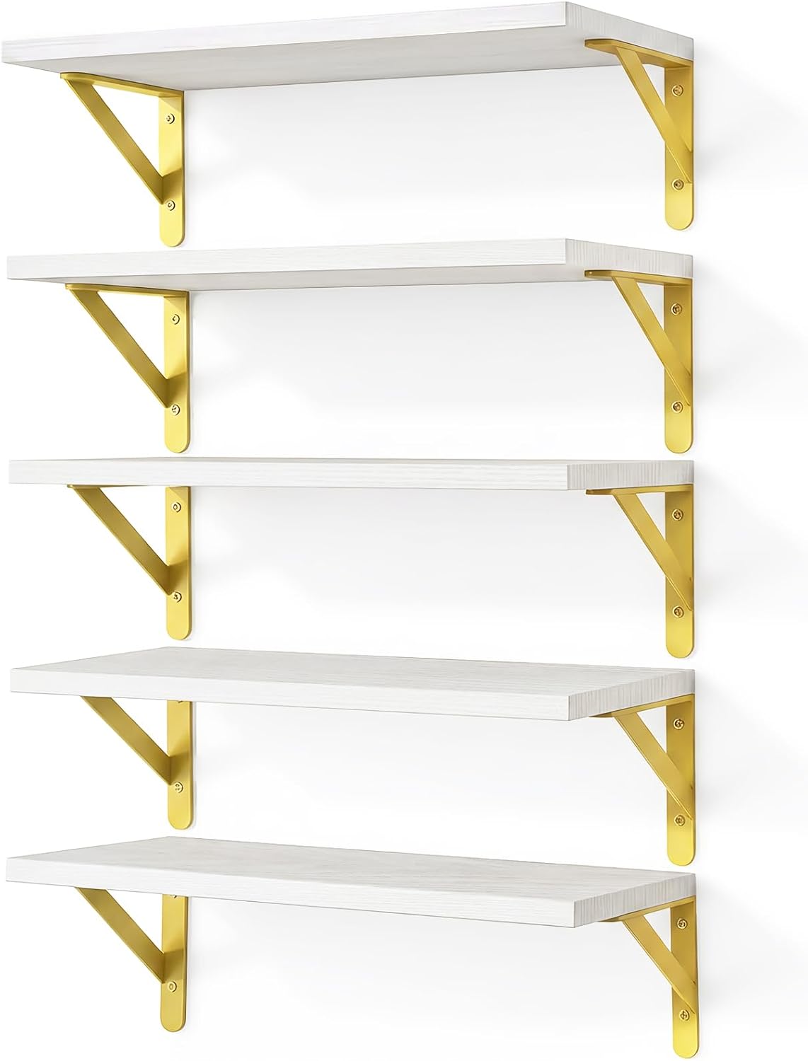 Wall Floating Shelves for Home Decor (Brown, Set of 4, 16.5 Inch)