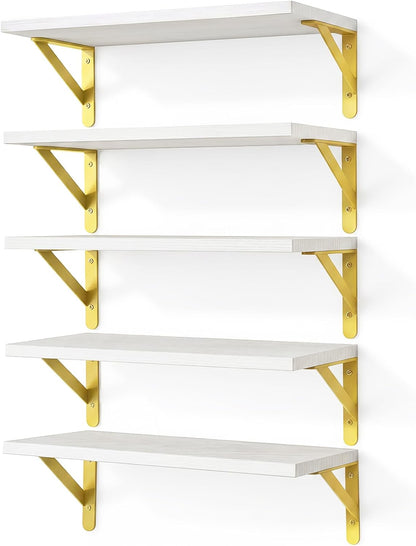 Wall Floating Shelves for Home Decor (Brown, Set of 4, 16.5 Inch)