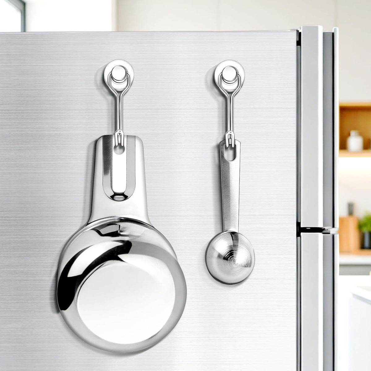 Measuring Cup and Spoon Organizer, 12 Pack 30lbs Strong Magnetic Hooks