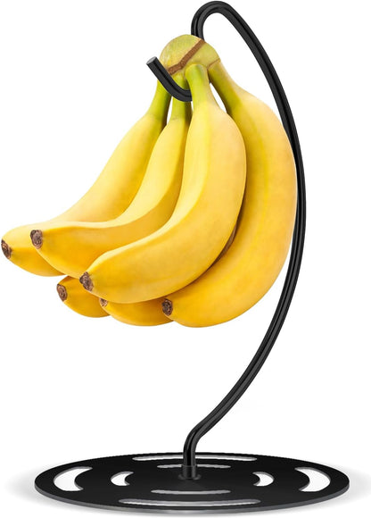 Banana Holder Stand Stainless Steel, Modern Banana Tree Hanger with Larger Base & Won't Topple Over, Banana Hanger Rack for Any Kitchen Countertop (‎Silver)