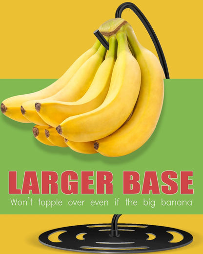 Banana Holder Stand Stainless Steel, Modern Banana Tree Hanger with Larger Base & Won't Topple Over, Banana Hanger Rack for Any Kitchen Countertop (‎Silver)