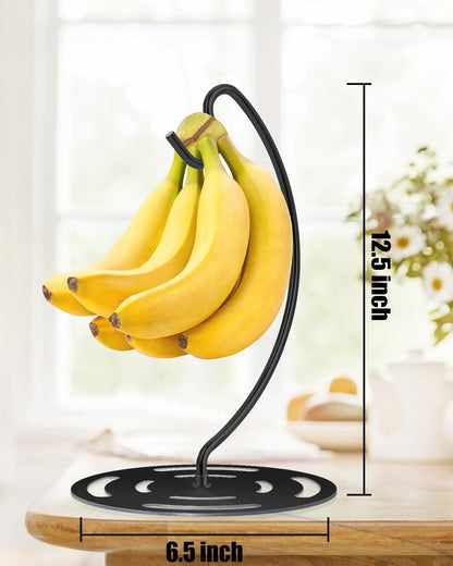 Banana Holder Stand Stainless Steel, Modern Banana Tree Hanger with Larger Base & Won't Topple Over, Banana Hanger Rack for Any Kitchen Countertop (‎Silver)