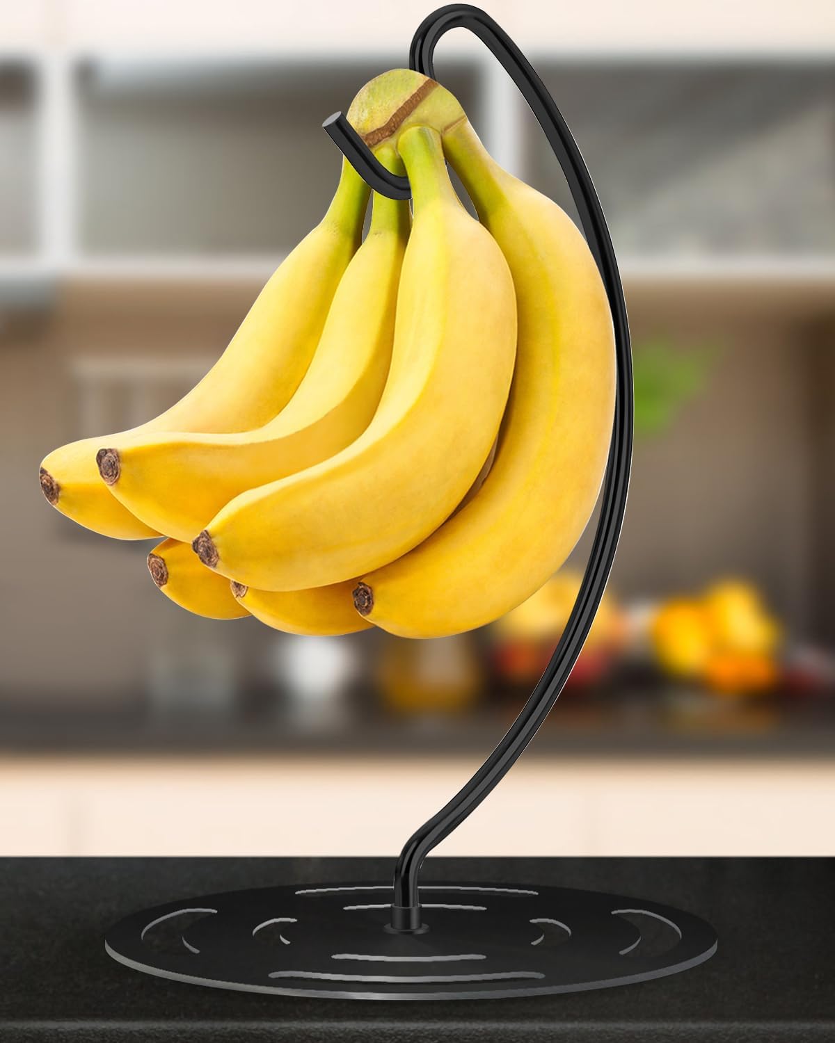 Banana Holder Stand Stainless Steel, Modern Banana Tree Hanger with Larger Base & Won't Topple Over, Banana Hanger Rack for Any Kitchen Countertop (‎Silver)