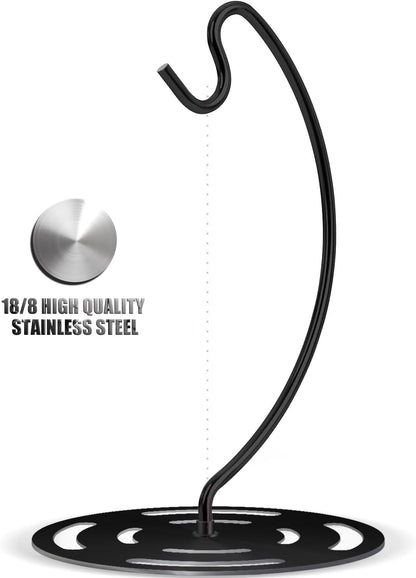 Banana Holder Stand Stainless Steel, Modern Banana Tree Hanger with Larger Base & Won't Topple Over, Banana Hanger Rack for Any Kitchen Countertop (‎Silver)
