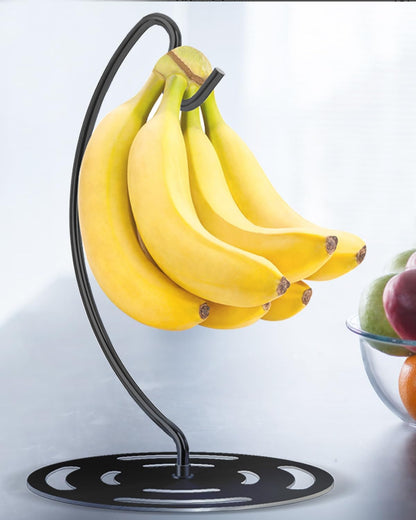 Banana Holder Stand Stainless Steel, Modern Banana Tree Hanger with Larger Base & Won't Topple Over, Banana Hanger Rack for Any Kitchen Countertop (‎Silver)