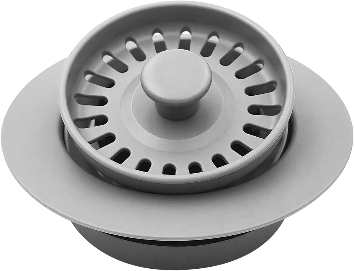 Garbage Disposal Strainer and Stopper with Decorative Disposal Flange in Black, Fit 3.5 Inch Standard Drain Hole