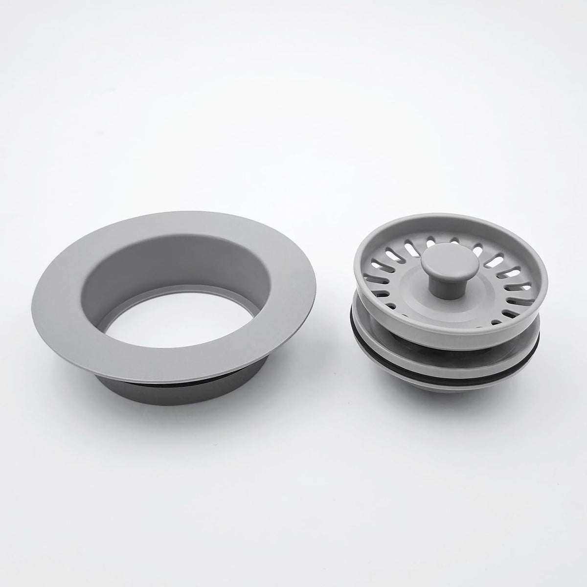 Garbage Disposal Strainer and Stopper with Decorative Disposal Flange in Black, Fit 3.5 Inch Standard Drain Hole