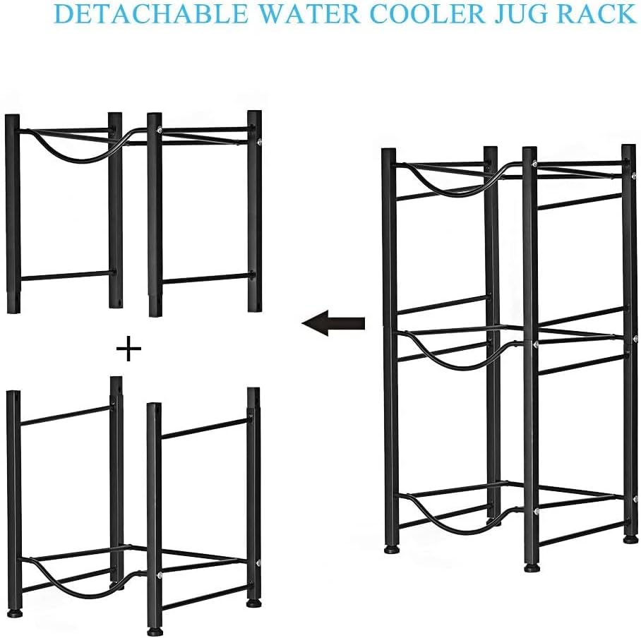 Water Cooler Jug Rack, 4-Tier Heavy Duty Water Bottle Holder Storage Rack for 5 Gallon Water Dispenser, 5 Gallon Water bottle Holder, 5 Gallon Water Jug Holder